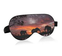 Sleep Mask Elephants at Sunset Night Eye Shade Cover Soft Comfort Blindfold Blockout Light Adjustable Strap for Men Women