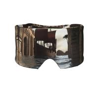 Sleep Mask, Eye Mask for Sleeping with Heads Adjustable, Earmuffs for Sleep for Men & Women, 2 in 1 Ear Mask and Blindfold, Perfect for Sleeping, Travel, and Relaxation Close up of Magic Watergate