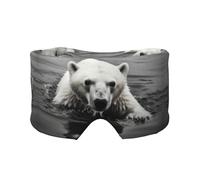 Sleep Mask, Eye Mask for Sleeping with Heads Adjustable, Earmuffs for Sleep for Men & Women, 2 in 1 Ear Mask and Blindfold, Perfect for Sleeping, Travel, and Relaxation Polar bear on the water surface