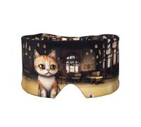 Sleep Mask, Eye Mask for Sleeping with Heads Adjustable, Earmuffs for Sleep for Men & Women, 2 in 1 Ear Mask and Blindfold, Perfect for Sleeping, Travel, and Relaxation A Cute Steampunk Tabby cat