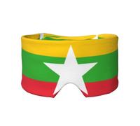 Sleep Mask, Eye Mask for Sleeping with Heads Adjustable, Earmuffs for Sleep for Men & Women, 2 in 1 Ear Mask and Blindfold, Perfect for Sleeping, Travel, and Relaxation Flag of Myanmar