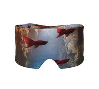 Sleep Mask, Eye Mask for Sleeping with Heads Adjustable, Earmuffs for Sleep for Men & Women, 2 in 1 Ear Mask and Blindfold, Perfect for Sleeping, Travel, and Relaxation The Red Dream World