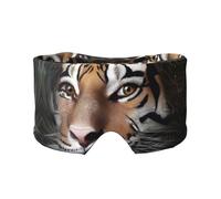 Sleep Mask, Eye Mask for Sleeping with Heads Adjustable, Earmuffs for Sleep for Men & Women, 2 in 1 Ear Mask and Blindfold, Perfect for Sleeping, Travel, and Relaxation Sad Tiger