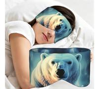 Sleep Mask Eye Mask Zero Pressure Blocking Light Sleeping Mask Eye Covers | Polar Bears Northern Lights Sleep Eye Mask For Side Sleeper Women Men Night Blindfold,Ultra Soft Eye Shade Cover