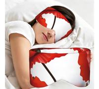 Sleep Mask Eye Mask Zero Pressure Blocking Light Sleeping Mask Eye Covers | Poppy Flowers Vivid Petals Sleep Eye Mask For Side Sleeper Women Men Night Blindfold,Ultra Soft Eye Shade Cover