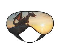 Sleep Mask, Eye Masks for Sleep, Sleep Masks for Women and Men, Blackout Eye Covers for Travel/Sleeping, Seaside Sunset Cool Dragon Eye Mask
