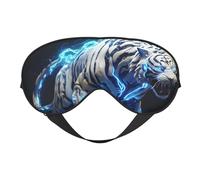 Sleep Mask, Eye Masks for Sleep, Sleep Masks for Women and Men, Blackout Eye Covers for Travel/Sleeping, Futuristic Blue Light White Tiger Eye Mask