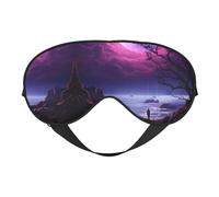 Sleep Mask, Eye Masks for Sleep, Sleep Masks for Women and Men, Blackout Eye Covers for Travel/Sleeping, Purple Moon Night Sky Tree Eye Mask