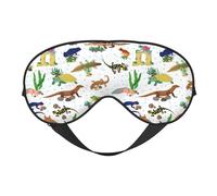 Sleep Mask, Eye Masks for Sleep, Sleep Masks for Women and Men, Blackout Eye Covers for Travel/Sleeping, Frog Turtle Newt Lizard Seaweed Eye Mask