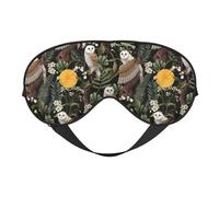 Sleep Mask, Eye Masks for Sleep, Sleep Masks for Women and Men, Blackout Eye Covers for Travel/Sleeping, Owl Moon Flowers Eye Mask
