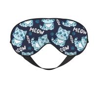 Sleep Mask, Eye Masks for Sleep, Sleep Masks for Women and Men, Blackout Eye Covers for Travel/Sleeping, Sketch Cartoon Cat Paw Blue Eye Mask