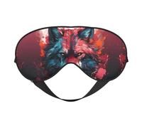 Sleep Mask, Eye Masks for Sleep, Sleep Masks for Women and Men, Blackout Eye Covers for Travel/Sleeping, Red Flame Wolf Head Eye Mask