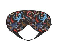 Sleep Mask, Eye Masks for Sleep, Sleep Masks for Women and Men, Blackout Eye Covers for Travel/Sleeping, Cartoon Gecko Lizard Butterfly Eye Mask