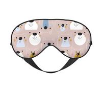 Sleep Mask, Eye Masks for Sleep, Sleep Masks for Women and Men, Blackout Eye Covers for Travel/Sleeping, Cute Hand Drawn Bear Eye Mask