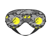 Sleep Mask, Eye Masks for Sleep, Sleep Masks for Women and Men, Blackout Eye Covers for Travel/Sleeping, Moon Owl - Gray Eye Mask
