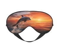 Sleep Mask, Eye Masks for Sleep, Sleep Masks for Women and Men, Blackout Eye Covers for Travel/Sleeping, Sunset Dancing Dolphin B Eye Mask