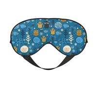Sleep Mask, Eye Masks for Sleep, Sleep Masks for Women and Men, Blackout Eye Covers for Travel/Sleeping, Cute Colorful Owls and Trees Eye Mask