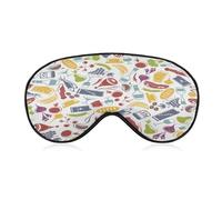 Sleep Mask Fast Food for Light Blocking,Eye Mask for Women Men Side Sleeper,Puffiness Dry Eyes Headache,Adjustable Strap