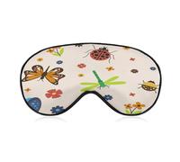 Sleep Mask Flower Dragonfly Butterfly for Light Blocking,Eye Mask for Women Men Side Sleeper,Puffiness Dry Eyes Headache,Adjustable Strap