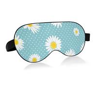 Sleep Mask Flowers Polka Dot Blue Night Eye Shade Cover Soft Comfort Blindfold Blockout Light Adjustable Strap for Men Women