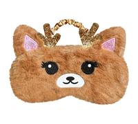 Sleep Mask for Kids, Ynaice 3D Plush Cartoon Reindeer Eye Mask Animal Soft Fluffy Plush Eye Cover for Sleeping,for Night,Travel,Nap (Reindeer,Golden)