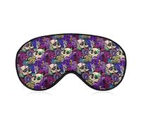 Sleep Mask for Men Women Compatible with Trippy Mushroom Skulls Eye mask Blindfold, BlockLight Eye mask with Adjustable Strap for Sleeping, Yoga, Traveling
