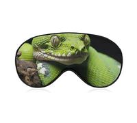 Sleep Mask for Men Women Soft Breathable Blackout Cute Green Tree Python Sleep Eye Cover for Travel Yoga Home Office Nap