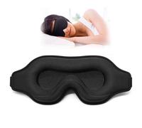 Sleep Mask for Men Women, Upgraded 3D Contoured Cup Eye mask Blindfold, Block Out Light, Eye mask with Adjustable Strap, Breathable & Soft for Sleeping, Yoga, Traveling (Black)
