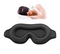Sleep Mask for Men Women, Upgraded 3D Contoured Cup Eye mask Blindfold, Block Out Light, Eye mask with Adjustable Strap, Breathable & Soft for Sleeping, Yoga, Traveling (Black)