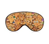 Sleep Mask for Side Sleeper No Colorful Gingerbread Men.JPEG Christmas Eye Cover for Travel Flight Work