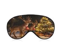 Sleep Mask for Side Sleeper No Elk on A Snowy Night Christmas Eye Cover for Travel Flight Work