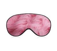 Sleep Mask for Side Sleeper No Pink Velvet Furry Textured Pattern Eye Cover for Travel Flight Work