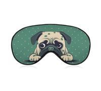 Sleep Mask for Side Sleeper No Pug Green Polka Dot Eye Cover for Travel Flight Work