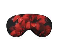 Sleep Mask for Side Sleeper No Red Flower on Black Eye Cover for Travel Flight Work