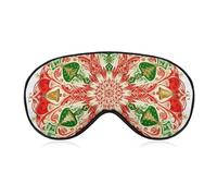 Sleep Mask for Side Sleeper No Red Green Christmas Pattern.JPEG Christmas Eye Cover for Travel Flight Work