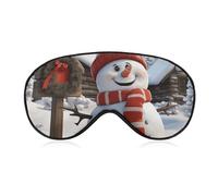 Sleep Mask for Side Sleeper No Sign Snowman Eye Cover for Travel Flight Work