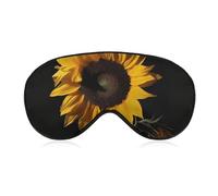 Sleep Mask for Side Sleeper No Sunflower Black Background Eye Cover for Travel Flight Work