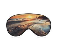 Sleep Mask for Side Sleeper No Sunset View on The Beach Shore Eye Cover for Travel Flight Work