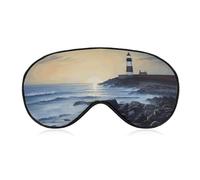 Sleep Mask for Side Sleeper No The Seaside Lighthouse Eye Cover for Travel Flight Work