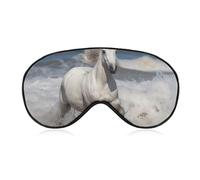 Sleep Mask for Side Sleeper No White Horse Running on The Sea Eye Cover for Travel Flight Work