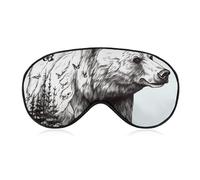 Sleep Mask for Side Sleeper No Wildlife Hand Drawn Bear Animal Eye Cover for Travel Flight Work