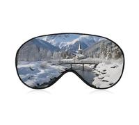 Sleep Mask for Side Sleeper No Winter Landscape in The Bavarian Alps Eye Cover for Travel Flight Work