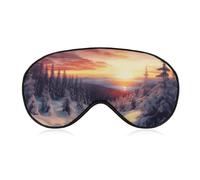 Sleep Mask for Side Sleeper No Winter Snow Sunset Landscape Eye Cover for Travel Flight Work