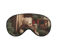 Sleep Mask for Side Sleeper No Xmas Tree Branch Bear Doll Eye Cover for Travel Flight Work