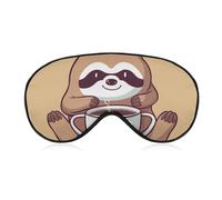 Sleep Mask for Side Sleeper No Yoga Sloth Coffee Eye Cover for Travel Flight Work