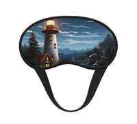 Sleep Mask for Side Sleeper Silk Eye Masks Super Soft Eye Sleep Shade Cover with Elastic Strap Blackout Sleeping Eye Mask Santa Claus Lighthouse Night Blindfold for Women Men Travel