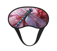 Sleep Mask for Side Sleeper Silk Eye Masks Super Soft Eye Sleep Shade Cover with Elastic Strap Blackout Sleeping Eye Mask Flower and Blue Dragonfly Night Blindfold for Women Men Travel