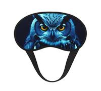 Sleep Mask for Side Sleeper Silk Eye Masks Super Soft Eye Sleep Shade Cover with Elastic Strap Blackout Sleeping Eye Mask Blue Owl Night Blindfold for Women Men Travel