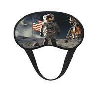 Sleep Mask for Side Sleeper Silk Eye Masks Super Soft Eye Sleep Shade Cover with Elastic Strap Blackout Sleeping Eye Mask Astronaut Landing on The Moon Night Blindfold for Women Men Travel