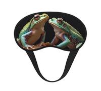 Sleep Mask for Side Sleeper Silk Eye Masks Super Soft Eye Sleep Shade Cover with Elastic Strap Blackout Sleeping Eye Mask Two Frogs Night Blindfold for Women Men Travel
